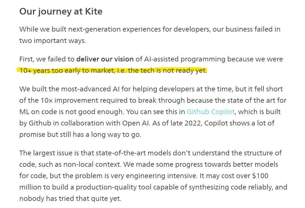 Timing is Everything - what the first AI coder taught us 